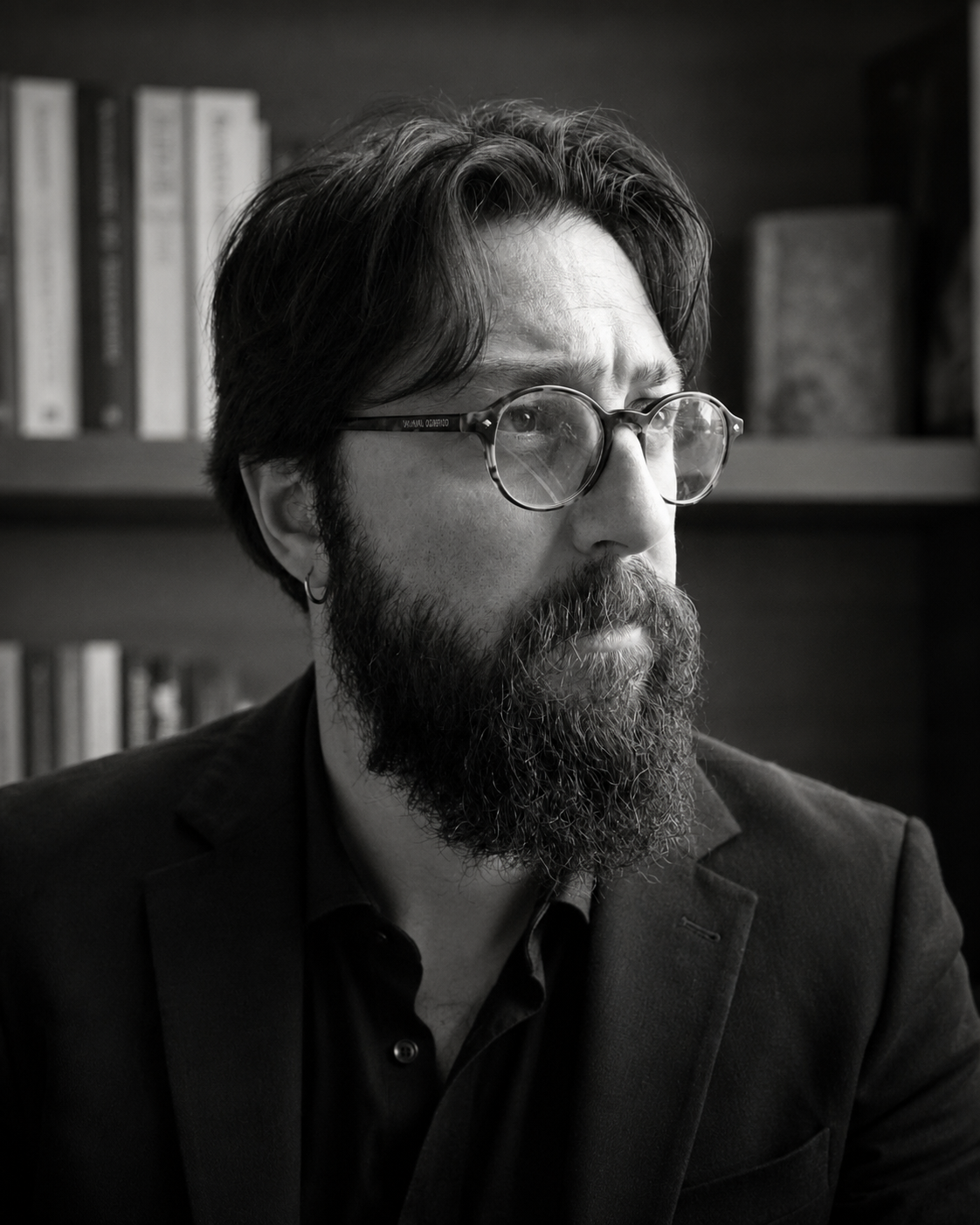 Black and white portrait of Halil Mert Erdoğan
